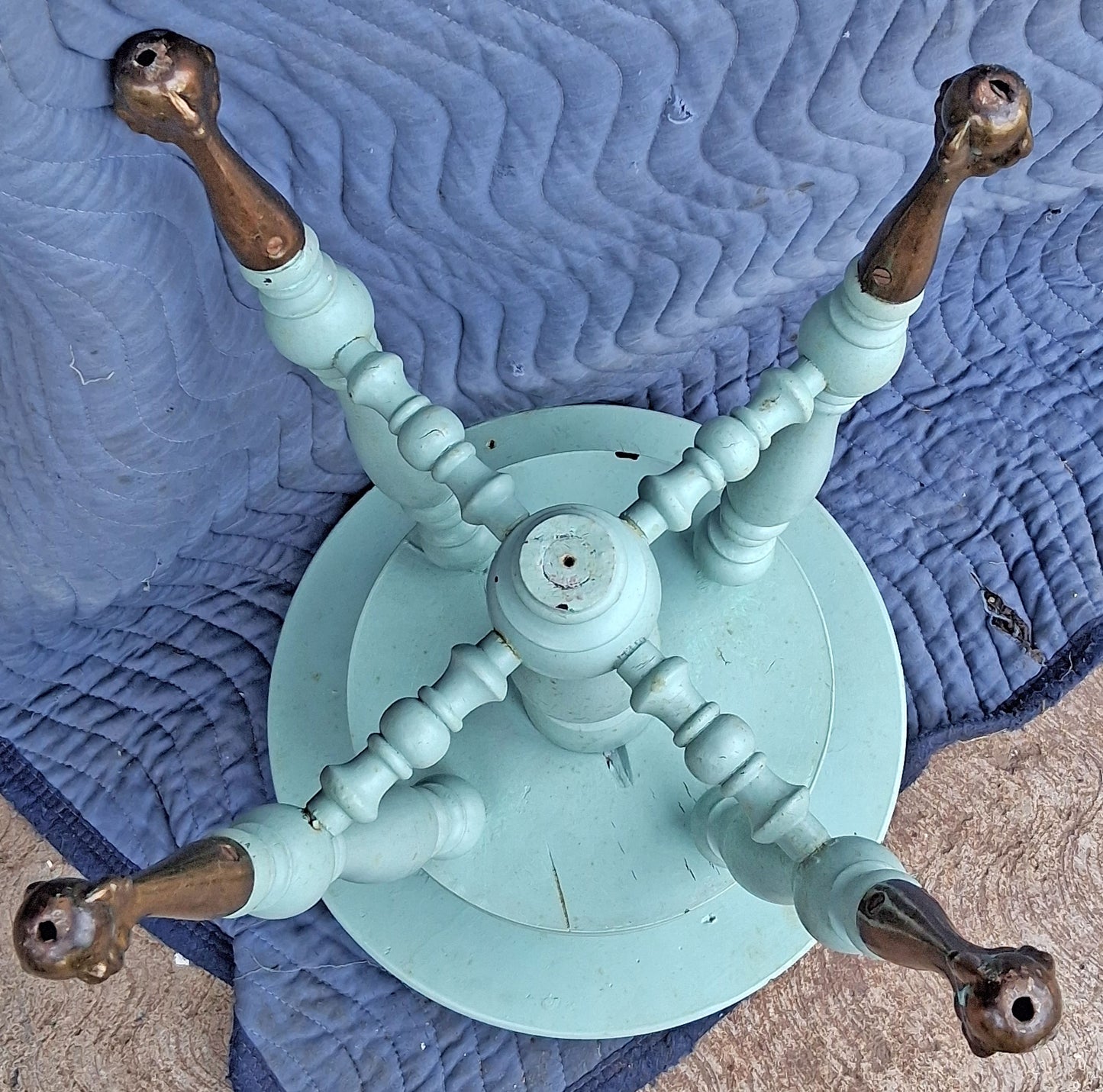Antique Piano Stool H Holtzman & Sons Distressed Swivel Stool Victorian Claw Foot Blue Vanity Seat Cottage Furniture Plant Stand