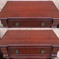 Pair Vintage Traditional Empire Cherry Bowfront Bedside Cabinets 3 Drawer Nightstands End Tables Column Bun Feet High End Bedroom Furniture