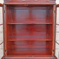 Antique Vintage Mahogany Wood China Cabinet Chippendale Federal Hutch Bookcase Library Display Cupboard Broken Arch Pediment Glass Cabinet