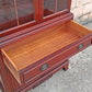 Antique Vintage Mahogany Wood China Cabinet Chippendale Federal Hutch Bookcase Library Display Cupboard Broken Arch Pediment Glass Cabinet