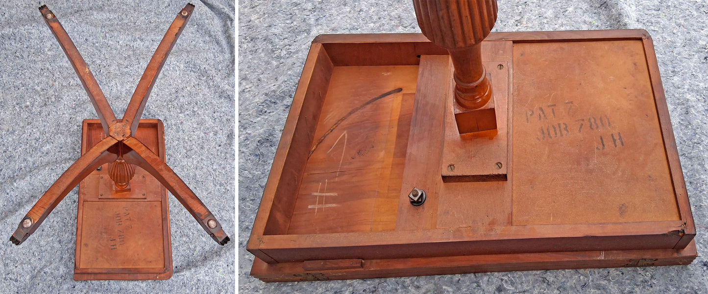 Antique Vintage Mahogany Duncan Phyfe Game Table Flip Top Card Table Folding Pedestal Console Entryway Table Claw Foot Brass Toe Cap Storage