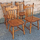 Set of 4 Vintage Maple Dining Chairs, Early American Colonial Farmhouse Kitchen Chairs, Wooden Arrow Back Dining Chairs with Heart Cutout