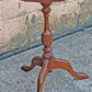 Vintage Antique Queen Anne Scalloped Piecrust Pedestal Tripod Mahogany Wood Wooden End Side Accent Table Nightstand Plant Lamp Stand