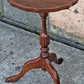 Vintage Antique Queen Anne Scalloped Piecrust Pedestal Tripod Mahogany Wood Wooden End Side Accent Table Nightstand Plant Lamp Stand