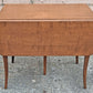 Vintage Antique Old Colonial Revival Mid Century Solid Maple Wood Wooden Drop Leaf Accent Side Dining Breakfast Nook Sabre Leg Table