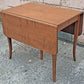 Vintage Antique Old Colonial Revival Mid Century Solid Maple Wood Wooden Drop Leaf Accent Side Dining Breakfast Nook Sabre Leg Table