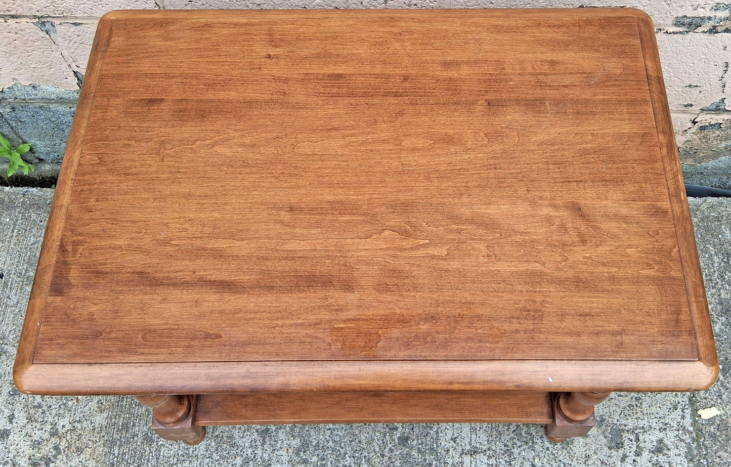 Vintage Antique Colonial Revival Heywood Wakefield Solid Wood Wooden Two Tier Accent Side Nightstand Bedside Table