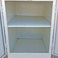 Vintage Antique Mid Century Retro Atomic Era Metal Steel Pantry Bathroom Kitchen Cabinet 1950s White Cracked Ice Formica Top
