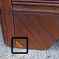 Antique Vintage Old Reclaimed Salvaged Art Deco Depression Era Solid Wood Walnut Chevron Inlay China Cabinet Hutch Display Cupboard Glass