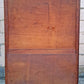 Antique Vintage Old Reclaimed Salvaged Art Deco Depression Era Solid Wood Walnut Chevron Inlay China Cabinet Hutch Display Cupboard Glass