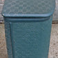 Vintage Antique Old Mid Century Pearl Wick Green Self Ventilating Laundry Hamper Woven Clothes Basket Quilted Floral Padded Vinyl Lid
