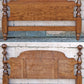Vintage Antique Old Reclaimed Salvaged Ethan Allen Early American Colonial Maple Wood Wooden Full Size Bedstead Bed Frame Head Foot Board