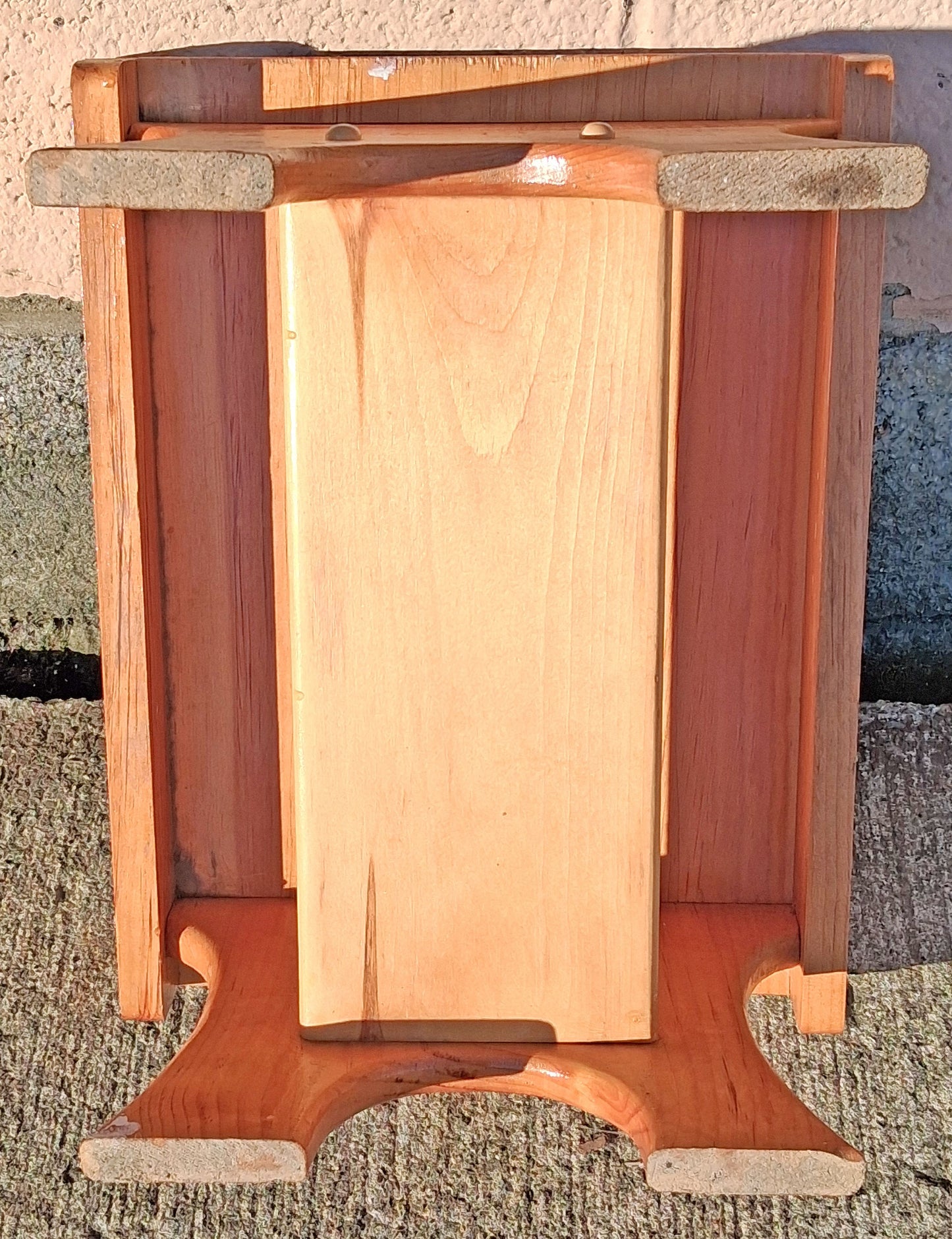 Vintage Antique Handmade Rustic Farmhouse Solid Wood Wooden Maple Foot Step Stool Bench Lower Shelf Plant Stand Small Child Low Accent Seat