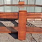 Antique Vintage Old Distressed Art Deco Streamline Moderne Waterfall Wood Wooden Oval Mirrored Glass Top Cocktail Coffee Accent Table Shelf