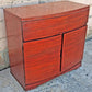 Vintage Antique Mid Century Modern Mahogany Wooden Bow Front Server Credenza Cabinet Commode Sideboard Storage Chest Buffet Entryway Console