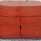 Vintage Antique Mid Century Modern Mahogany Wooden Bow Front Server Credenza Cabinet Commode Sideboard Storage Chest Buffet Entryway Console