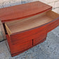 Vintage Antique Mid Century Modern Mahogany Wooden Bow Front Server Credenza Cabinet Commode Sideboard Storage Chest Buffet Entryway Console