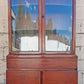 Vintage Antique Old Mid Century Modern Mahogany Wood Bow Front China Glass Display Hutch Bookcase Sideboard Storage Credenza Curio Cabinet
