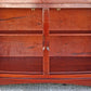 Vintage Antique Old Mid Century Modern Mahogany Wood Bow Front China Glass Display Hutch Bookcase Sideboard Storage Credenza Curio Cabinet