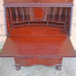 Antique Vintage Old Chippendale Mahogany Drop Slant Front Glass Secretary Desk Bookcase Cabinet Display Writing Desk Hutch Ball Claw Foot