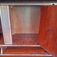 Antique Vintage Old Chippendale Mahogany Drop Slant Front Glass Secretary Desk Bookcase Cabinet Display Writing Desk Hutch Ball Claw Foot