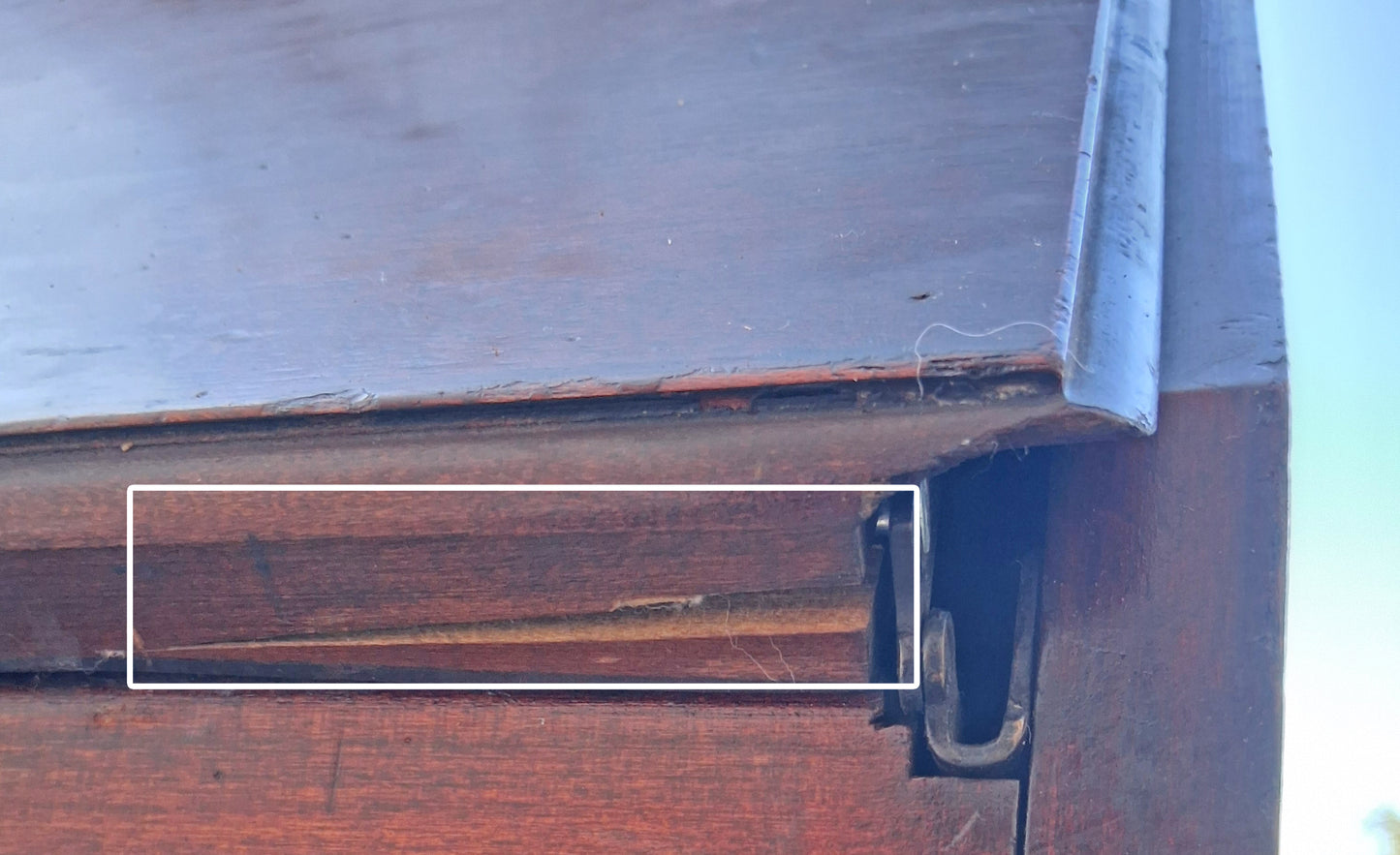 Antique Vintage Old Chippendale Mahogany Drop Slant Front Glass Secretary Desk Bookcase Cabinet Display Writing Desk Hutch Ball Claw Foot