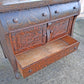 Antique Vintage Reclaimed Salvaged Colonial Edwardian Quartersawn Tiger Oak Wood Wooden Sideboard Buffet Server Beveled Mirror Hutch Cabinet