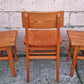 Set of 3 Vintage Antique Reclaimed Salvaged University of Scranton Mid Century Solid Oak Wood Wooden Dining Desk Seat Library Chairs