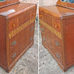 Antique Vintage Old Reclaimed Salvaged Art Deco Waterfall Solid Wood Wooden Walnut Bedroom Dresser Chest of Drawers 3 Drawer Mirror Vanity