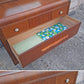 Antique Vintage Old Reclaimed Salvaged Art Deco Waterfall Solid Wood Wooden Walnut Bedroom Dresser Chest of Drawers 3 Drawer Mirror Vanity