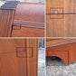 Antique Vintage Old Reclaimed Salvaged Art Deco Waterfall Solid Wood Wooden Walnut Bedroom Dresser Chest of Drawers 3 Drawer Mirror Vanity