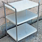 Vintage Antique Old Mid Century Modern Cosco 3 Tier Metal Rolling Utility Cart Chrome & White Bar Cart Kitchen Island Trolley Plant Stand
