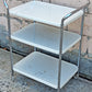 Vintage Antique Old Mid Century Modern Cosco 3 Tier Metal Rolling Utility Cart Chrome & White Bar Cart Kitchen Island Trolley Plant Stand