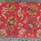 Antique Vintage Old Victorian Thomasville Solid Wood Wooden Needlepoint Red Floral Fabric Tapestry Vanity Accent Side Piano Bench Stool