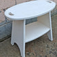 Vintage Antique Primitive Rustic Farmhouse Country Retro Solid Wood Wooden Painted White Accent Plant Stand End Tier Table Nightstand Shelf