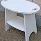 Vintage Antique Primitive Rustic Farmhouse Country Retro Solid Wood Wooden Painted White Accent Plant Stand End Tier Table Nightstand Shelf