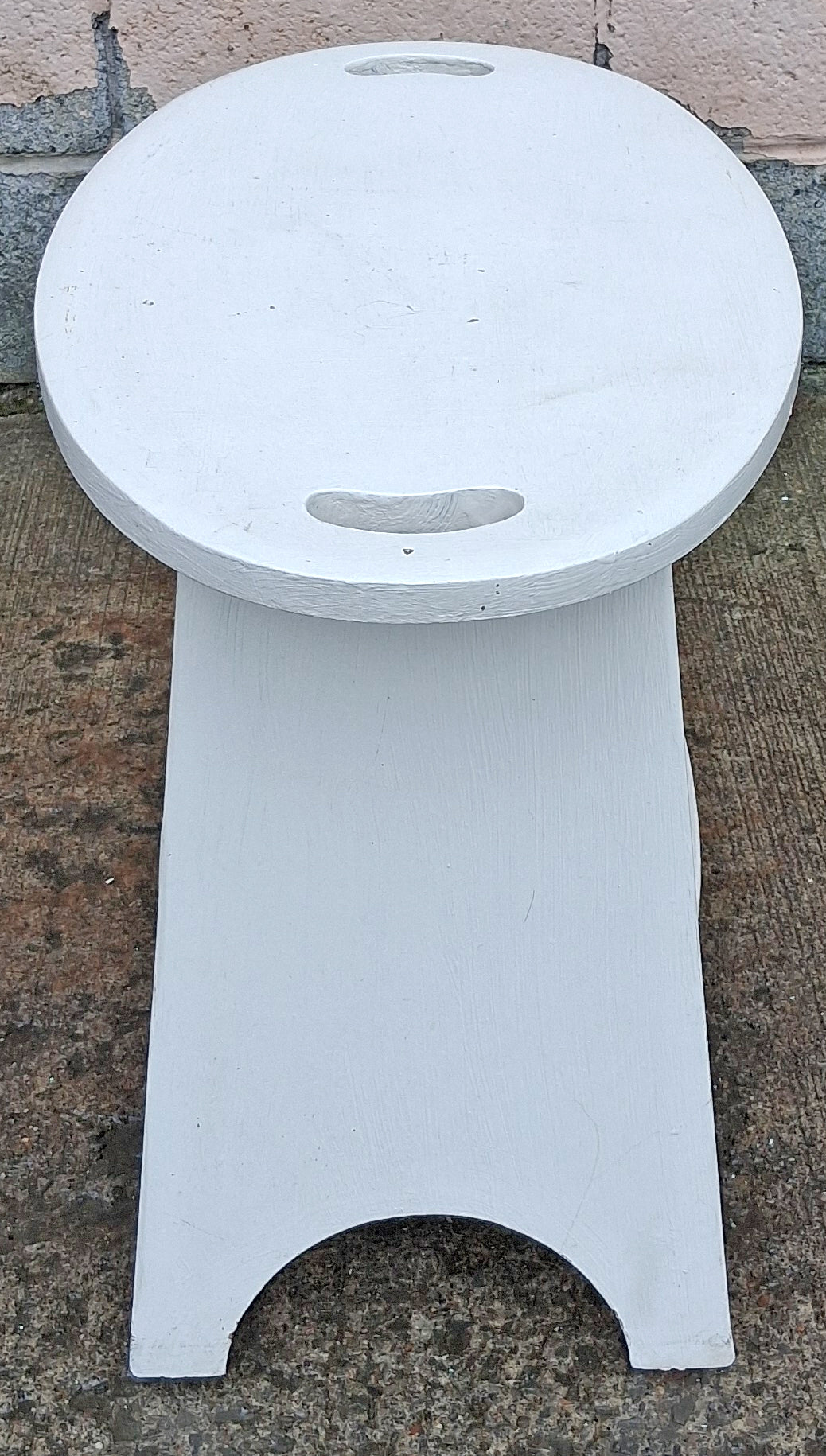 Vintage Antique Primitive Rustic Farmhouse Country Retro Solid Wood Wooden Painted White Accent Plant Stand End Tier Table Nightstand Shelf