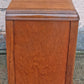 Antique Vintage Old Reclaimed Salvaged Art Deco Waterfall Solid Wood Wooden Walnut Chevron Inlay Veneer Table Nightstand Bedside Cabinet