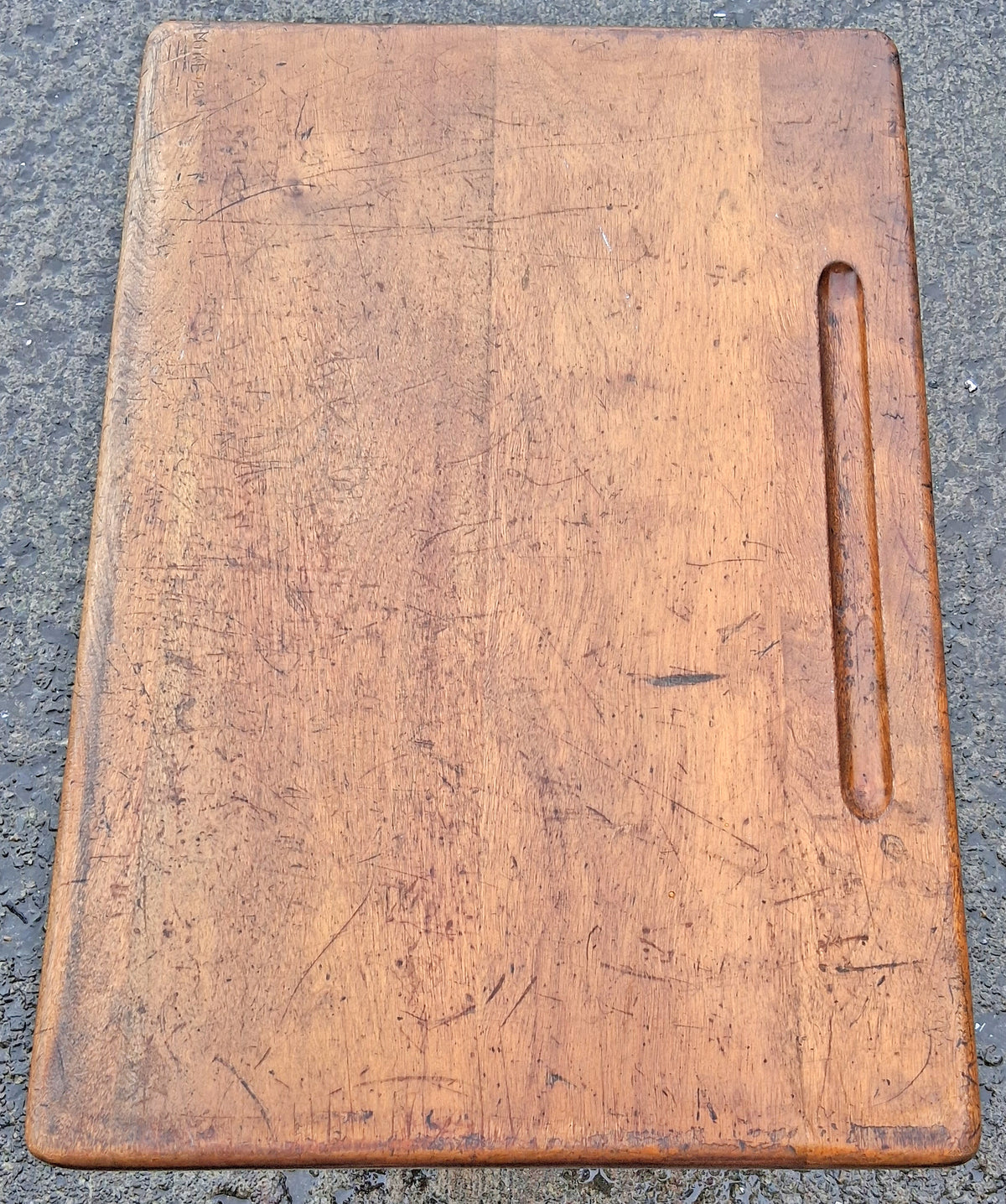 Antique Vintage Country Primitive Small Solid Wood Childrens Student Desk Schoolhouse Table Shelf Educational Historic Classroom Memorabilia