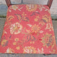 Antique Vintage Old Colonial Style SOLID Wood Wooden Side Dining Accent Desk Chair Floral Needlepoint Red Fabric Upholstered Seat