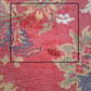 Antique Vintage Old Colonial Style SOLID Wood Wooden Side Dining Accent Desk Chair Floral Needlepoint Red Fabric Upholstered Seat