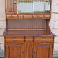 Vintage Antique Colonial Hale Company Solid Wood Scalloped Sliding Glass Door 2 Piece China Cabinet Hutch Buffet Server Dining Furniture