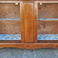 Vintage Antique Colonial Hale Company Solid Wood Scalloped Sliding Glass Door 2 Piece China Cabinet Hutch Buffet Server Dining Furniture