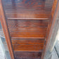 Antique Vintage Victorian Queen Anne Solid Wood Wooden Tiger Oak Curved Glass Bow Front China Cabinet Display Curio Case Door Furniture