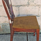 Vintage Antique Old Colonial Hepplewhite Style Shield Back SOLID Mahogany Wood Wooden Side Dining Accent Desk Chair Fabric Upholstered Seat