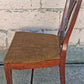 Vintage Antique Old Colonial Hepplewhite Style Shield Back SOLID Mahogany Wood Wooden Side Dining Accent Desk Chair Fabric Upholstered Seat
