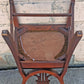 Vintage Antique Old Colonial Hepplewhite Style Shield Back SOLID Mahogany Wood Wooden Side Dining Accent Desk Chair Fabric Upholstered Seat