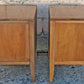 Pair Matching Vintage Mid Century Traditional Drexel Anniversary Solid Wood Oak Wooden Storage Bedroom Set Nightstands Bedside Cabinets