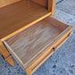 Pair Matching Vintage Mid Century Traditional Drexel Anniversary Solid Wood Oak Wooden Storage Bedroom Set Nightstands Bedside Cabinets