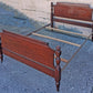 Antique Vintage Dixie Colonial Traditional Country Cottage Solid Mahogany Wood Wooden Full Size Head Foot Board Bedroom Bed Frame Set